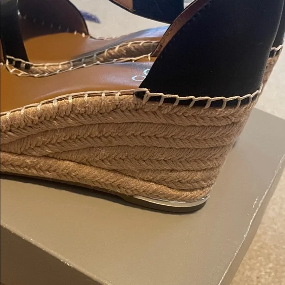Franco Sarto Black Espadrille Wedge Sandals - Picture 4 of 13
